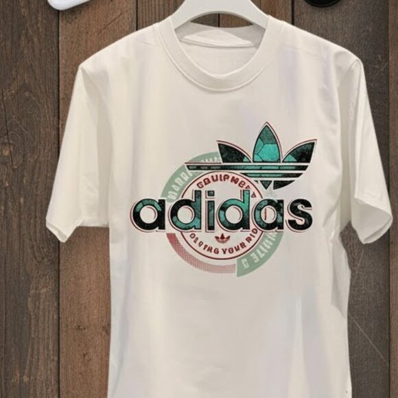 The Unbranded Brand Other - Men's Stylish Adidas Trefoil Graphic Print White Cotton T-shirt